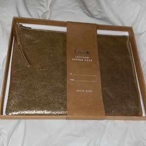 Sparkly leather zipper case